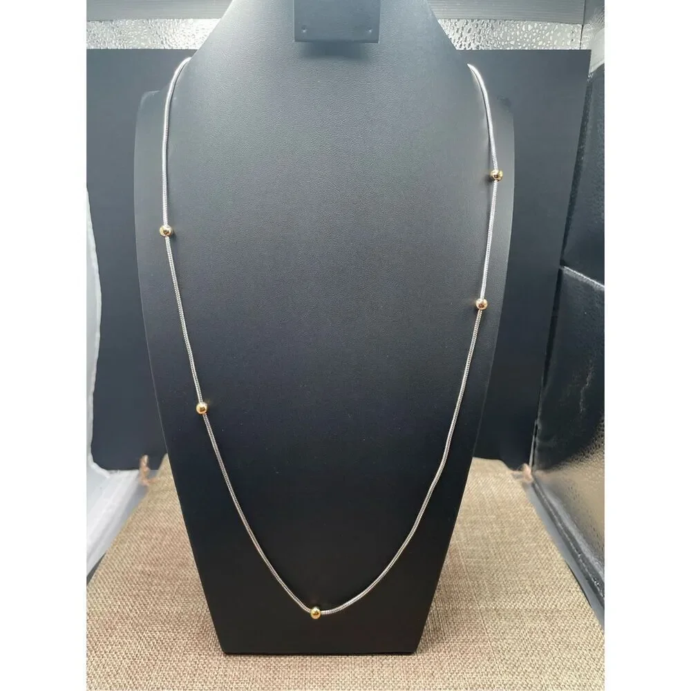 Brighton Everyday Silver Mini Heart Stopper Beads Necklace Silver Gold
